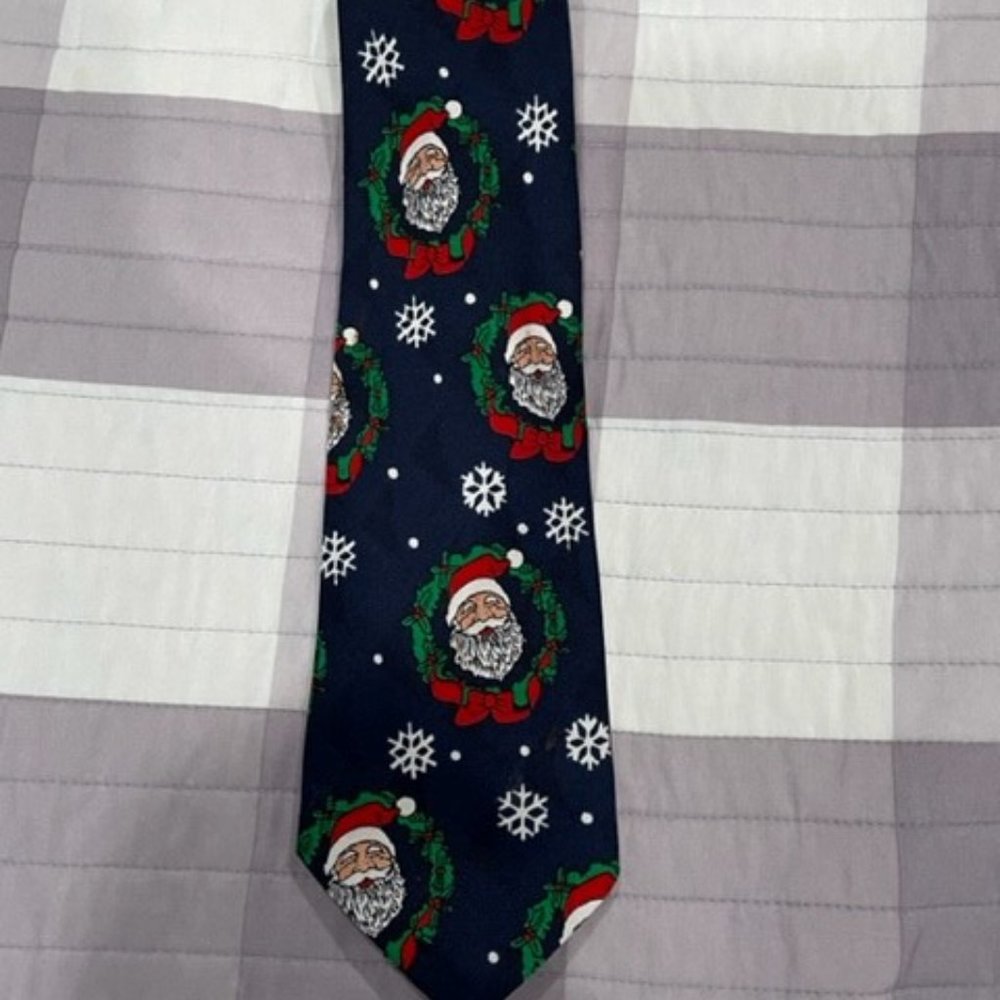 Florence Navy Red Santa Necktie